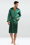 Męski satynowy szlafrok Christian zielony XXL DKaren
