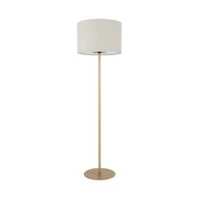 Lampa podłogowa SANTANA 11656 kremowy abażur, złote detale – styl modern classic do salonu