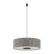 Lampa wisząca LAGO L 11675 Nowodvorski szary abażur 65 cm elegancka tkanina z regulacją wysokości do 130 cm