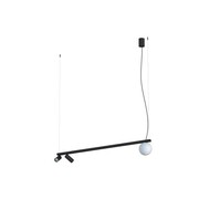 Nowoczesna lampa wisząca FOURTY pozioma z reflektorkami i szklanym kloszem 11447 Nowodvorski