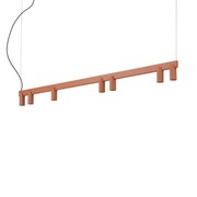 Lampa wisząca FOURTY LINE LED 8W + 7xGU10 terakota 12423 Nowodvorski