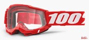 Gogle Rowerowe 100% Accuri 2 Red (Szyba Przezroczysta Anti-Fog, LT 88%-92%) 100%