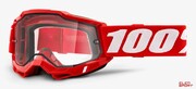 Gogle Rowerowe 100% Accuri 2 Enduro Moto Red (Szyba Przezroczysta Podwójna) 100%