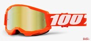 Gogle Rowerowe 100% Strata 2 Orange (Szyba Złota Lustrzana Anti-Fog, Lt 28%+/-5%) 100%