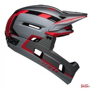 Kask Rowerowy Full Face Bell Super Air R Mips Spherical Matte Gray Red Bell