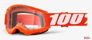 Gogle Rowerowe 100% Strata 2 Junior Orange (Szyba Przezroczysta Anti-Fog, Lt 88%-92%) 100%
