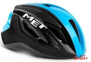 Kask Rowerowy Met Strale Niebiesko-Czarny Met