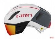 Kask Rowerowy Czasowy Giro Vanquish Integrated Mips Matte White Portaro Gray Red Giro