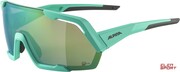 Okulary Rowerowe Alpina Rocket Q-Lite Kolor Turquoise Matt Szkło Green Mirror Cat.3 Hydrophobic, Fogstop Alpina
