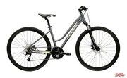 Rower Crossowy Kross Evado 3.0 Damski Szary/Zielony Połysk Kross