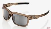 Okulary Rowerowe 100% Type-S Matte Translucent Crystal Sepia - Hiper Silver Mirror Lens (Szkła Srebrne Lustrzane, LT 14%) 100%