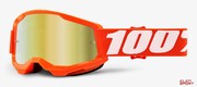 Gogle Rowerowe 100% Strata 2 Junior Orange (Szyba Złota Lustrzana Anti-Fog, Lt 28%+/-5%) 100%