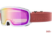Gogle Narciarskie Alpina M40 Nakiska White-Coral Szkło Hm Pink Alpina