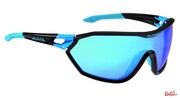 Okulary Rowerowe Alpina S-Way Vlm+ Kolor Black Matt-Cyan Szkło Blue Mirror S1-4 Fogstop Hydrophob Alpina