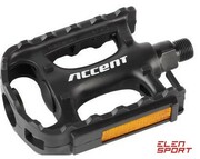Pedały rowerowe Accent Range tworzywo, łożyska kulkowe, czarne Accent