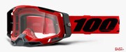 Gogle Rowerowe 100% Racecraft 2 Red (Szyba Przezroczysta Anti-Fog, LT 88%-92% + 10 Zrywek) 100%