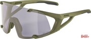 Okulary Rowerowe Alpina Hawkeye Q-Lite V Kolor Olive Matt Szkło Purple Cat.1-3 Hydrophobic, Fogstop Alpina
