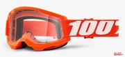 Gogle Rowerowe 100% Strata 2 Orange (Szyba Przezroczysta Anti-Fog, Lt 88%-92%) 100%