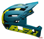 Kask Rowerowy Full Face Bell Super Air R Mips Spherical Matte Gloss Blue Hi-Viz Bell