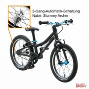 Rower Dziecięcy KUbikes 16S MTB Piasta Automatyczna Black/Laser Blue Czarny KUbikes