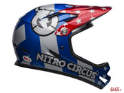 Kask Rowerowy Full Face Bell Sanction Nitro Circus Gloss Silver Blue Red Bell