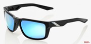 Okulary Rowerowe 100% Daze Matte Black - Hiper Blue Multilayer Mirror Lens (Szkła Niebieskie Lustrzane Wielowarstwowe, LT 15%) 100%