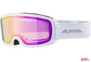 Gogle Narciarskie Alpina M40 Nakiska Q-Lite White Matt Szkło Q-Lite Pink S1 Alpina