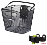 Kosz Na Kierownicę Basil Bold Front Kf Stalowy Czarny + System Mocowania Basil