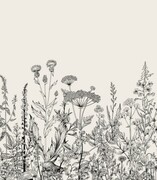 Próbka tapety botaniczna łąka w beżu De Art s.c.