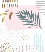 Próbka tapety harmonia figur i liści De Art s.c.