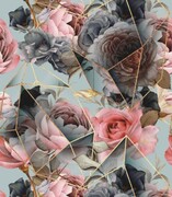 Próbka tapety kwiaty i geometryczne wzory Fotobloki & decor