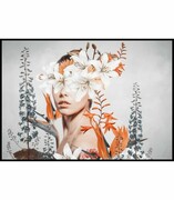 Plakat kolaż kobiety z kwiatami De Art s.c.