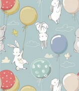 Próbka tapety małe króliczki z balonikami Fotobloki & decor