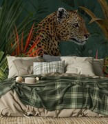 Fototapeta wild cat in tropical leaves De Art s.c.