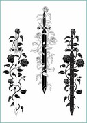 Tatuaże tymczasowe starożytny miecz otoczony rośliną Fotobloki & decor