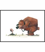 Plakat niedźwiedź fotografujący synka De Art s.c.