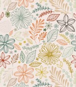 Próbka tapety kwiaty w stylu doodle Fotobloki & decor