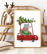 Plakat cute christmas bear De Art s.c.