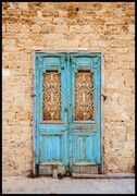 Plakat starożytne niebieskie drzwi Fotobloki & decor