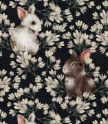 Próbka tapety króliki wśród białych kwiatów Fotobloki & decor