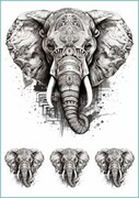 Tatuaże tymczasowe słoń w indyjskim stylu Fotobloki & decor