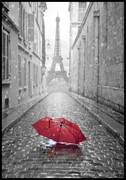Plakat wieża Eiffla i czerwony parasol Fotobloki & decor