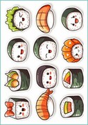 Tatuaże tymczasowe słodkie sushi kawaii De Art s.c.