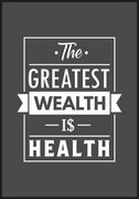 Plakat Największym bogactwem jest zdrowie - ciemne tło De Art s.c.