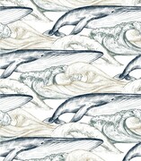 Próbka tapety fale oceanu i wieloryby De Art s.c.