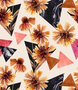 Próbka tapety akwarelowe kwiaty i marmurowe trójkąty Fotobloki & decor