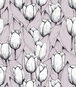 Próbka tapety białe tulipany na pastelowym tle De Art s.c.