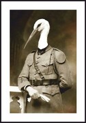 Plakat bocian - oficer w mundurze De Art s.c.