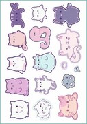 Tatuaże tymczasowe pastelowe koty kawaii De Art s.c.