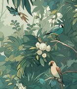 Próbka fototapety parrots in the jungle De Art s.c.